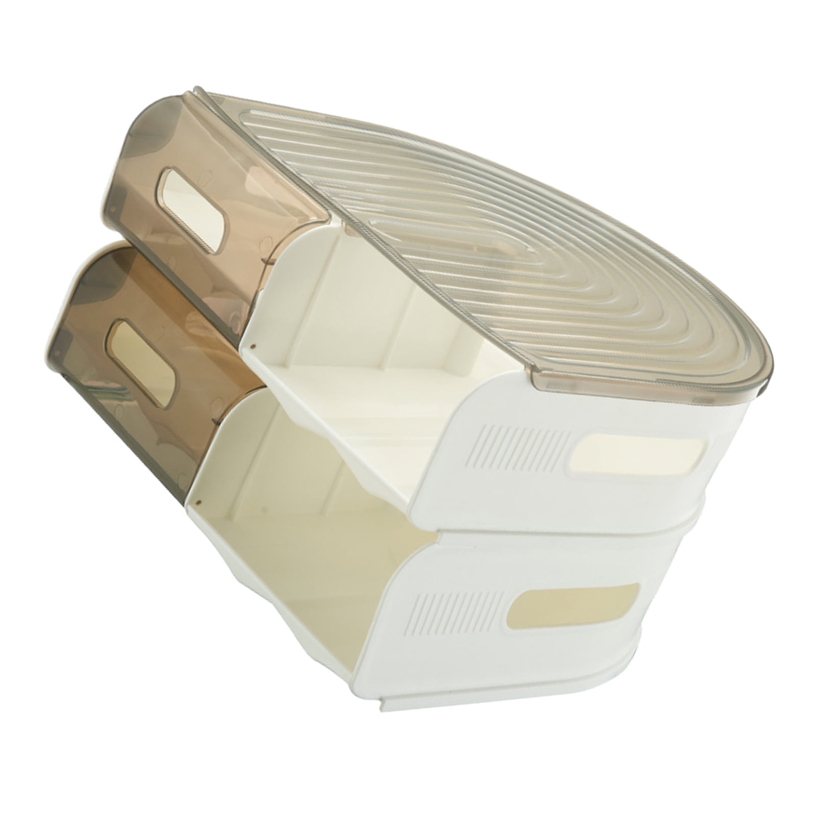 2 Layer U Shape Eggs Storage Box Roll Out Design Clear Refrigerator Organizers Safe Plastic Kitchen Tool