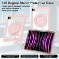 thumbnail image 2 of ELEHOLD Case for ipad pro 11 2022/2021/2020/2018/air4 10.9/air5, Hard PC Clear Back Shell Case with 360 Degree Metal Stand,Pink, 2 of 6