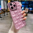 thumbnail image 2 of for iPhone 14 Pro Max Case for Women Men, Fashion 3D Woven Pattern Bump Feel, with Full Camera Protection Back Cover, Grid Phone Case for iPhone 14 Pro Max (6.7") - Pink, 2 of 10
