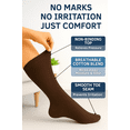 thumbnail image 2 of Special Essentials 6 Pairs Cotton Diabetic Socks Crew for Men and Women Brown (Size 13-15), 2 of 7
