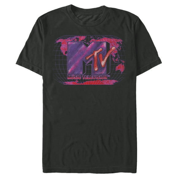 T-Shirt Logo Globe Imprimé à Pois pour Hommes MTV - Black - 3X Large