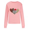 thumbnail image 5 of YOIAVAIOY Women Valentine's day Sweatshirts Couple Print Long Sleeve Crew Neck Casual Sweatshirt Winter Warm Pullover Tops Pink XXL, 5 of 5