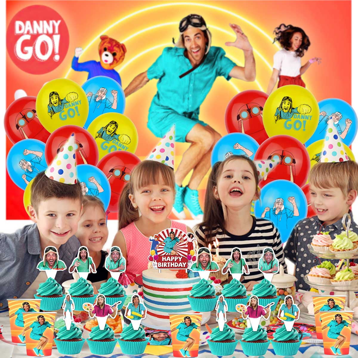GoDanny Party Supplies Latex Balloons Decor Banner Backdrop Kit Birthday Decorations