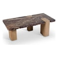 thumbnail image 1 of Meridian Furniture Ravenna Burgundy Marble Top And Oak Wood Base Coffee Table, 1 of 8