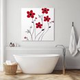 thumbnail image 3 of Red Spring Floral Wall Art Painting on Canvas, Elegant Summer Botanical Pastoral Canvas Art Home Prints Wall Art Framed Modern Artwork for Living Room Bedroom Wall Decor 16x16in, 3 of 9