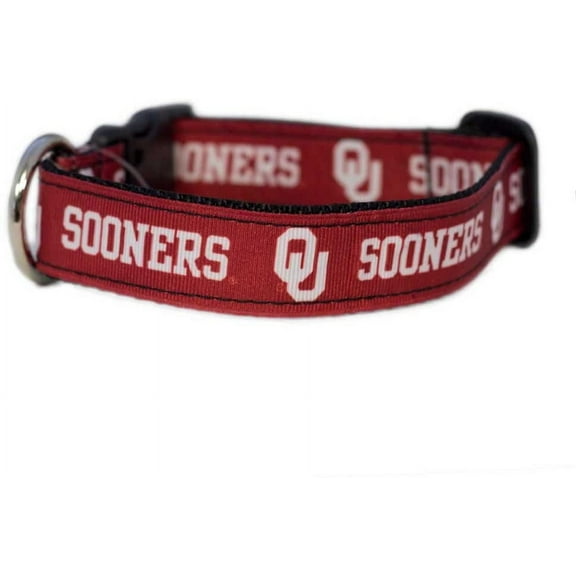 Brand New Oklahoma Pet Dog Collar(X-Small), Official Sooners Colors/Logo