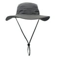 thumbnail image 5 of Usloyux 7Pcs 360° Sun Protection Wide Brim Fisherman Hat for Men, Breathable Mesh Top Outdoor Sun Hat for Fishing, Hiking, Camping, Adjustable Windproof Buckle, 5 of 9