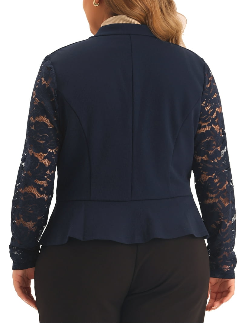DARING DIVA Women's Plus Long Sleeve Lace Cropped Cardigans Shrug