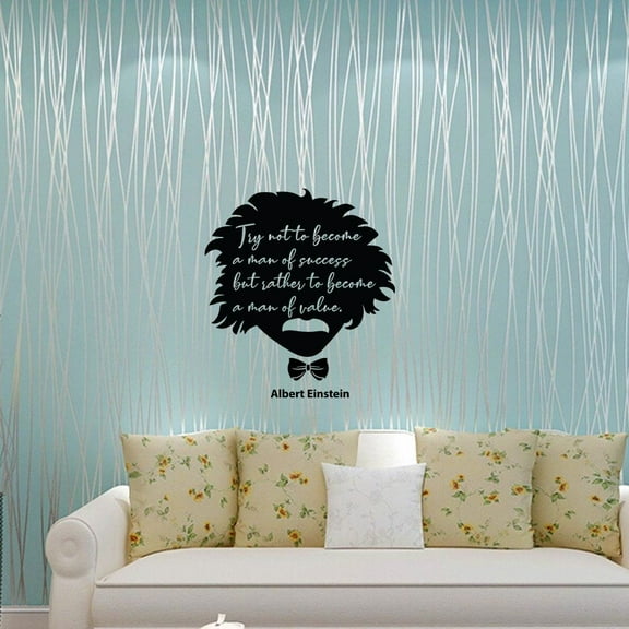 Become A Man Of Value - Einstein Quote Famous Life Motivation Quotes Inspiration Saying Wall Art Sticker Designs Vinyl Stickers For Home House Walls Rooms Windows Bedroom Decoration Size (30x27 inch)