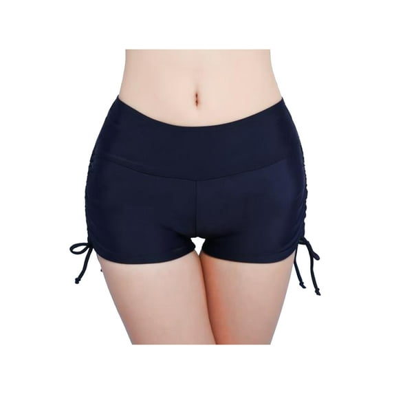 hirigin Womens Swim Shorts High Waist Sides Drawstring Stretch Sports Boyshorts Bathing Suit Tankini Bottoms