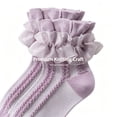 thumbnail image 5 of TELOLY 4Pairs Kids Socks,4-6 Years Old Ruffle Socks,Plain Style Lace Socks,Combination1, 5 of 7