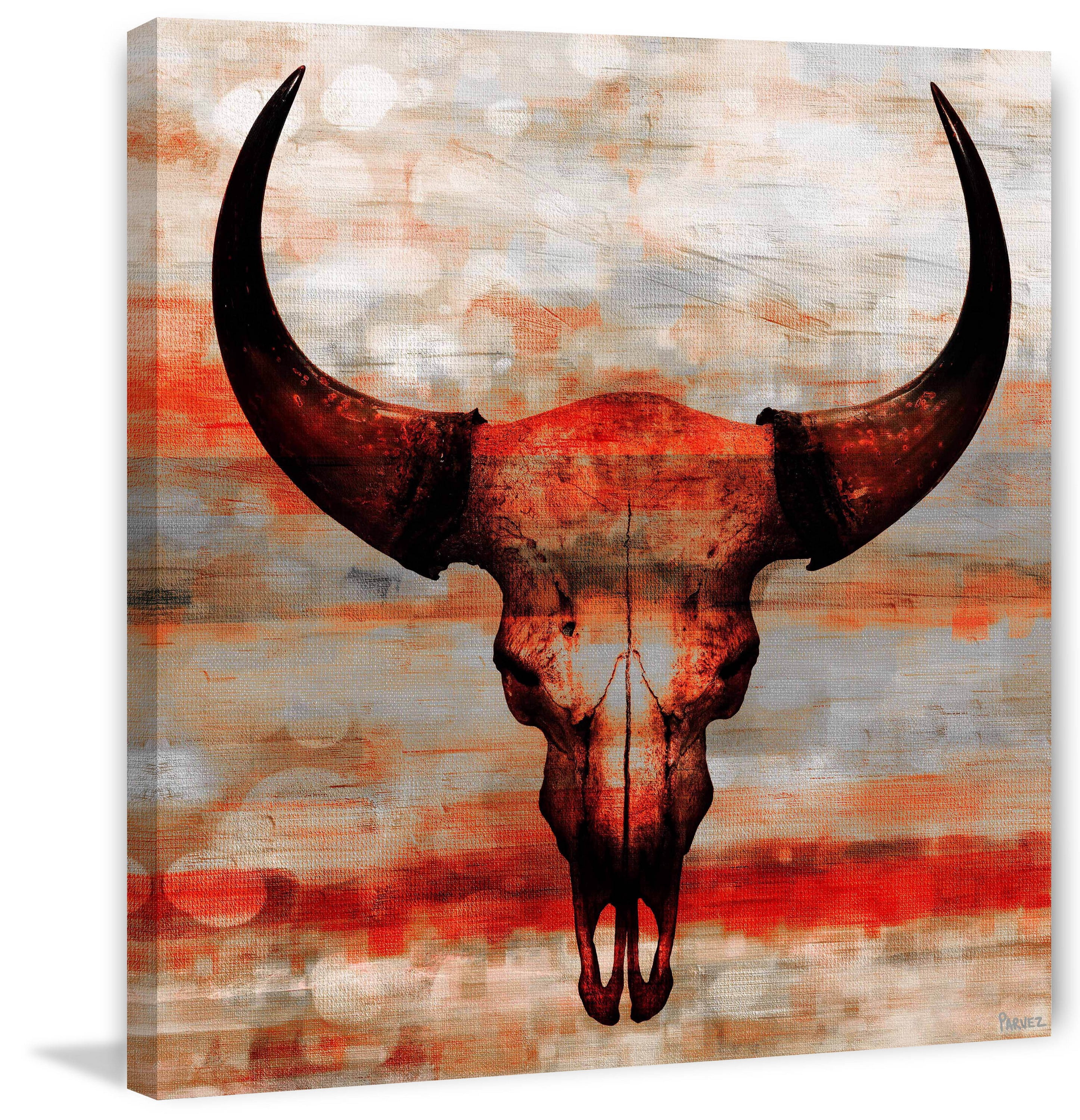 Parvez Taj "Red Skull" Painting Print on Canvas
