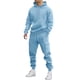 thumbnail image 2 of Ceisia Men's Solid Color Hooded Tracksuit Set with Cargo Pockets for Casual & Sports Wear Light Blue XL Gifts, 2 of 5