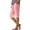 Pink, variant on Womens Casual Capri Pants Lightweight Athletic Elastic Waisted Straight Leg Trousers with Pockets