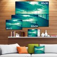 thumbnail image 3 of Blue Seascape With Wooden Pier - Bridge Canvas Art Print, 3 of 4