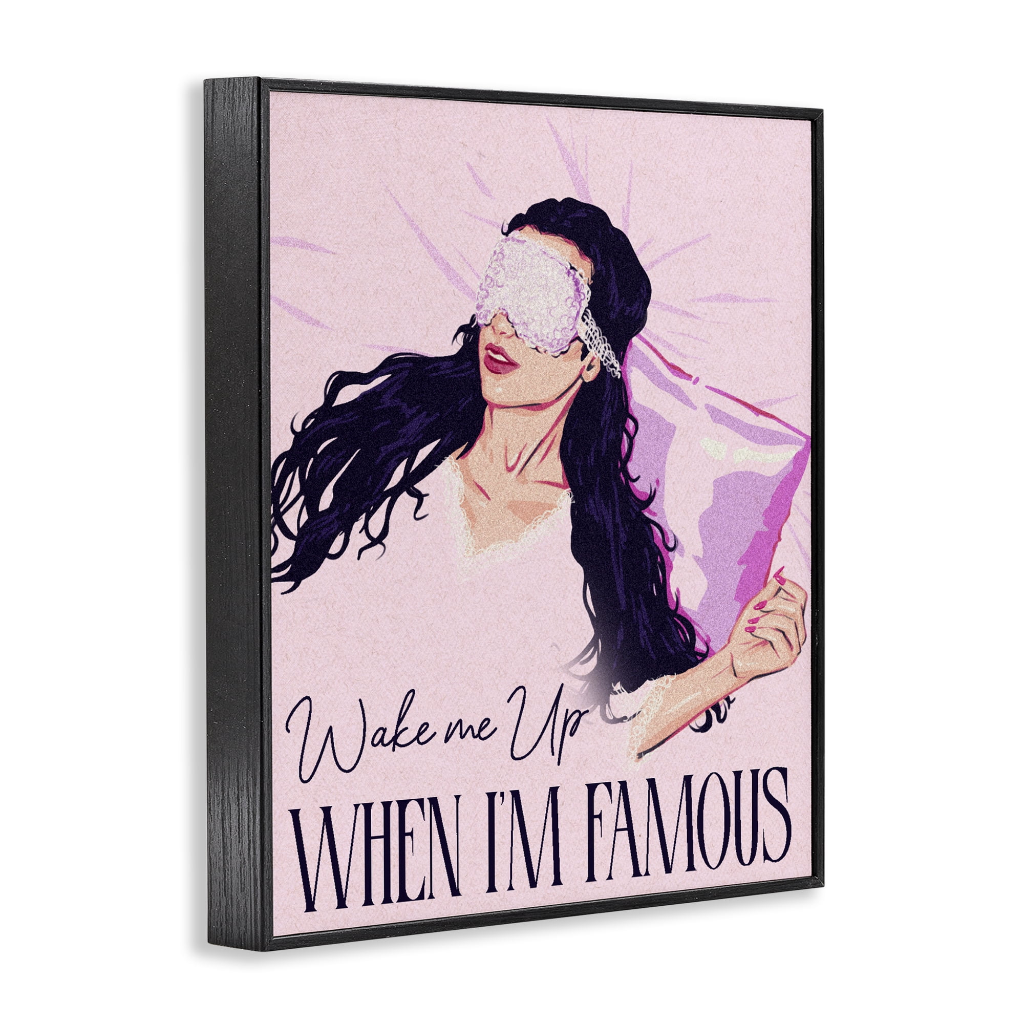 Stupell Industries Wake Me Up When Famous Black Framed Giclee Art, design by Ziwei Li