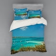 thumbnail image 2 of Ambesonne Ocean Bedding Set 3 Pcs, Anchored Boats in Sea, Twin, Teal Blue Green, 2 of 3