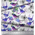 thumbnail image 3 of Soimoi Cotton Duck Fabric Floral & Sparrow Bird Fabric Prints by Yard 42 Inch Wide, 3 of 3