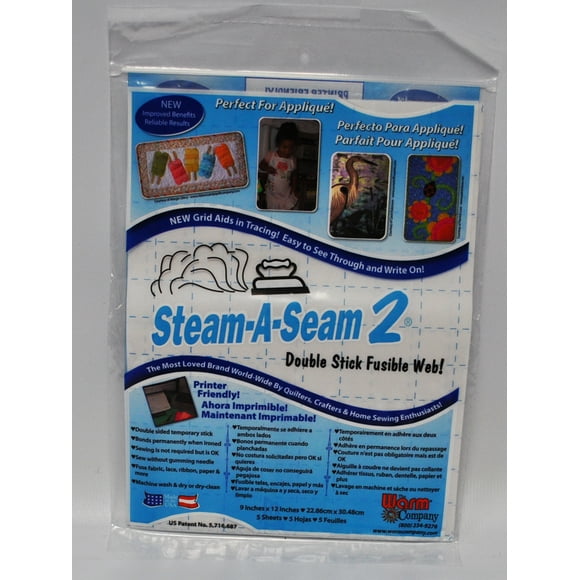 Warm Company Steam-A-Seam 2 Double Stick Fusible Web-9"X12" Sheets 5/Pkg (5517)