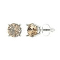 thumbnail image 2 of 1.5 Ct Round Cut Studs Yellow Moissanite 18K White Solid Solid Gold Everyday Dainty Earrings Screw Back, 2 of 7