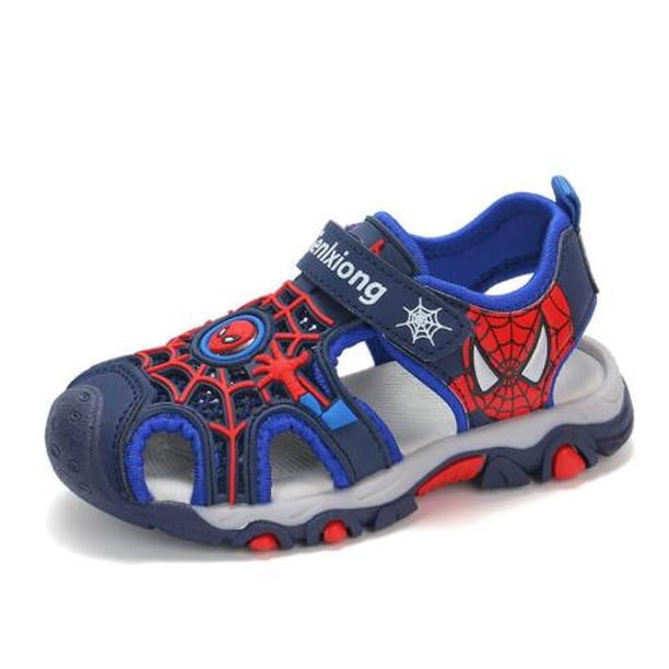 Sandalias de verano de dibujos animados de Disney para niños, sandalias de superhéroe para niños pequeños, sandalias deportivas ortopédicas de cuero pu para bebés, sandalias de playa para niños 31 Gao Jinjia LED