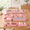 Pink Drawer Stuff Pink 13 Pack Plastic Drawer Organizer Set with 3 Sizes for Vanity ...