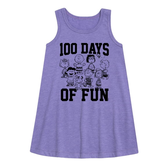 Peanuts - 100 Days Of Fun - Toddler & Youth Girls A-line Dress