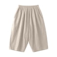 thumbnail image 4 of Rhuody Women Pants Empire Waist Wide Leg Relax Fit Solid Color Trousers With Pocket Retro Bottoms Xl Beige, 4 of 4