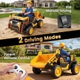 thumbnail image 4 of Wisairt 24V Ride On Dump Truck for Kids, 2 Seater 4WD Electric Truck, 4×200W Motors, Power Car Wheel with Remote Control, Automatic Dump Bed, Shovel, Music, Yellow, 4 of 10