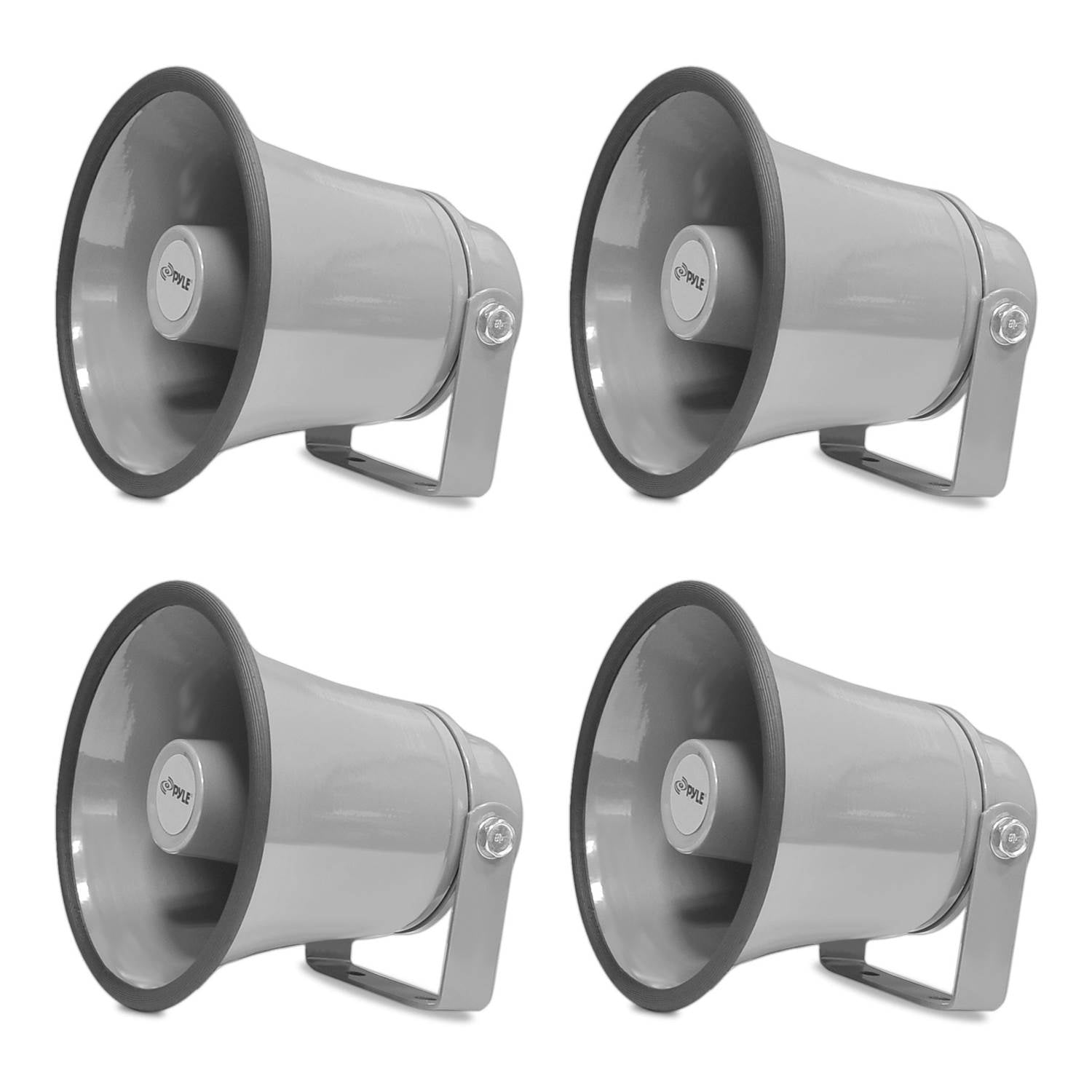 PyleHome 6.3 Inch 25 Watt Indoor & Outdoor Wall Mount PA Horn Speaker (4 Pack)