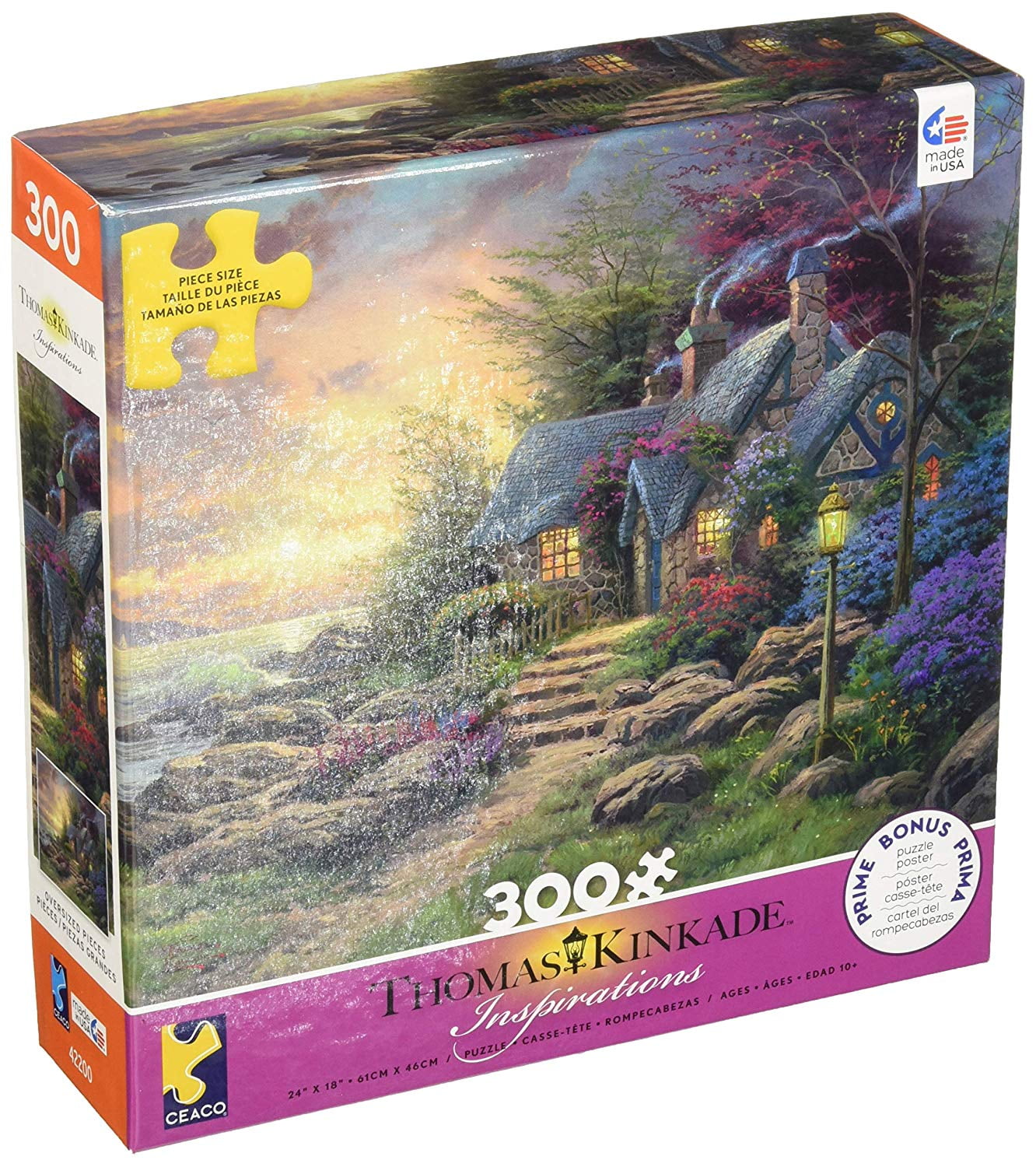 Thomas Kinkade Hideaway Puzzle 300 Pieces, BEAUTIFUL IMAGERY Let