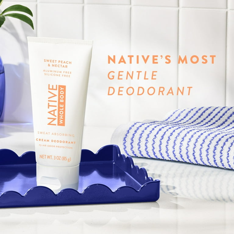 Native Whole Body Deodorant Invisible Cream, Sweet Peach & Nectar