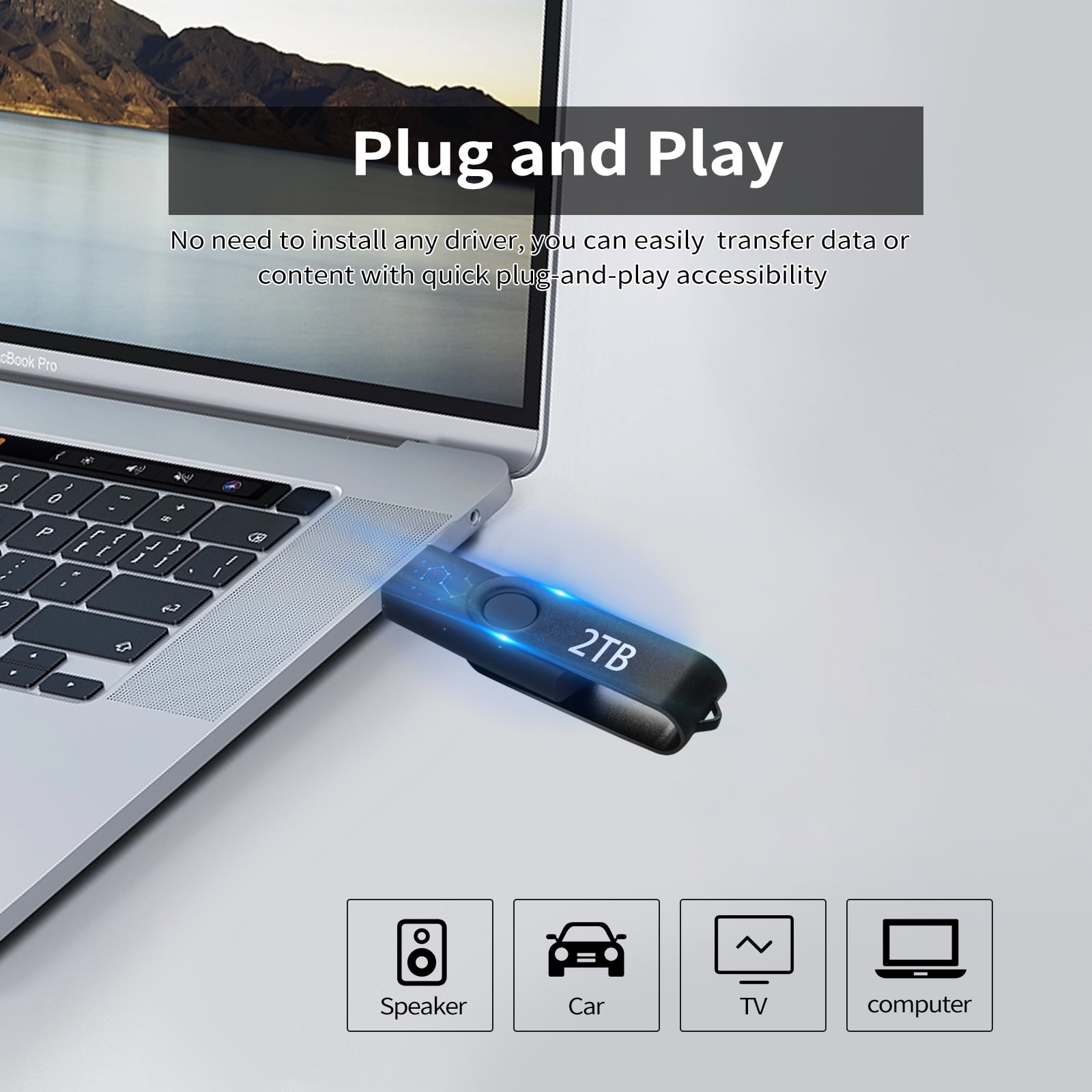 Large Capacity External Drive USB 3.0 Drive Storage Data for Computer/Laptop