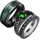 thumbnail image 1 of Fashion Black Tungsten Wedding Celtic Dragon Ring With Green/red Zirconia Punk Men"s Stainless Steel Carbon Fibre Couple"s Ring, 1 of 3