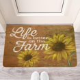 thumbnail image 2 of Text Sunflower Flowers (5) Door Mat Welcome Door Mat for Front Door, Home Entrance, Yard, Floor, Patio, Non Slip Spring Summer Welcome Mat Indoor Outdoor Doormat 30"*17", 2 of 6