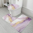 thumbnail image 5 of Marble Blue Greene Purple And Gold Stripes Bathroom Mats Set 3-piece Bath Mats , Floor Rug Decorations for Kitchen Bathroom Bedroom, 5 of 7