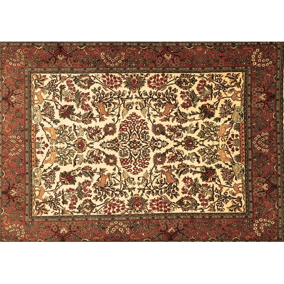 Ahgly Company Indoor Rectangle Persian Brown Traditional Area Rugs, 7' x 10'