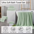 thumbnail image 2 of Juego de Toallas Oliven 8 Piezas Toallas de Baño Grandes en Verde, 2 of 7