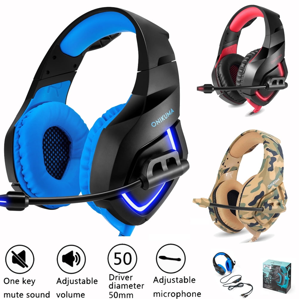 Anesthetic leather temporary Stereo Bass Surround Gaming Headset Headphones for PS4 New Xbox One PC  iPhone iPad MP3, MP4 players with Mic - Walmart.com