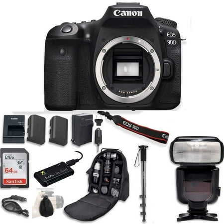 Image of Canon EOS 90D Digital SLR Camera Bundle (Body Only) with Professional Accessory Bundle