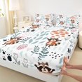 thumbnail image 3 of Homewish Cartoon Raccoon 4 Pieces Queen Sheet Sets for Preppy Children Kids,Dreamy Princess Ultra Soft Flat Sheet,Kawaii Animal Queen Fitted Sheet,Luxury Bedroom Decor, 3 of 7