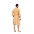 thumbnail image 5 of MAYFISH 100% Cotton Mens Lightweight Robe Summer Short Sleeve Bathrobe Soft Knee Length Robe with Pockets (Sandshell, L), 5 of 6