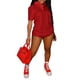 thumbnail image 1 of SAYOO - Conjunto de ropa de calle de verano para mujer, camisetas de manga corta con solapa y pantalones cortos de color sólido SAYOO Moda, 1 of 6