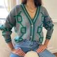 thumbnail image 5 of Lovskoo 2024 Sweaters for Women Plus Size Long Sleeve Patchwork Short Knitted Sweater Casual Trendy Pullover Tops Gray, 5 of 5