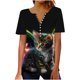 thumbnail image 1 of ICHUANYI Liquidación Mujer Moda Casual Impresión Manga Corta Camiseta Suelta Tops Túnica Blusa ICHUANYI WER202308257317, 1 of 4