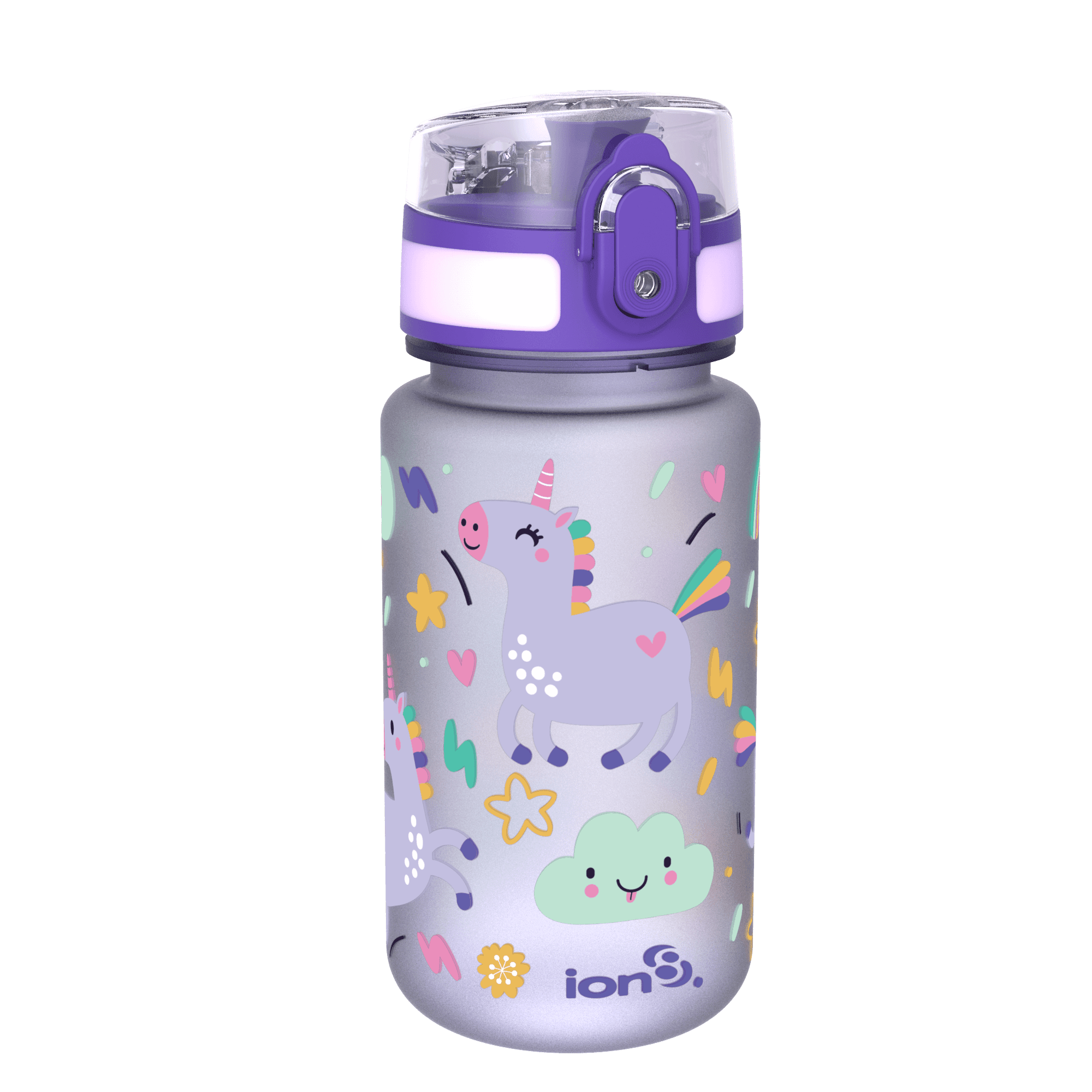 Ion8 Pod Leak Proof BPA Free Kids Water Bottle, 12 oz, Unicorns