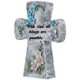 thumbnail image 4 of Northlight With God All Things Are Possible Floral Cross Statue - 6.75", 4 of 9
