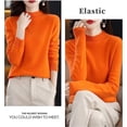 thumbnail image 2 of Women‘s Wool Sweaters Mock Turtle Neck Lightweight Long Sleeve Cozy Warm Fall Winter Pullover Tops, 2 of 7