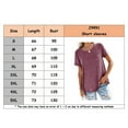 thumbnail image 2 of Askfv Women Tops O Neck Short Sleeve Shirts Tops Summer Casual Loose Solid Color Basic Tunic T-shirt, 2 of 3