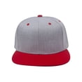thumbnail image 2 of Top Headwear Flat Bill Adjustable Snapback Cap - Heather Grey/Red, 2 of 2